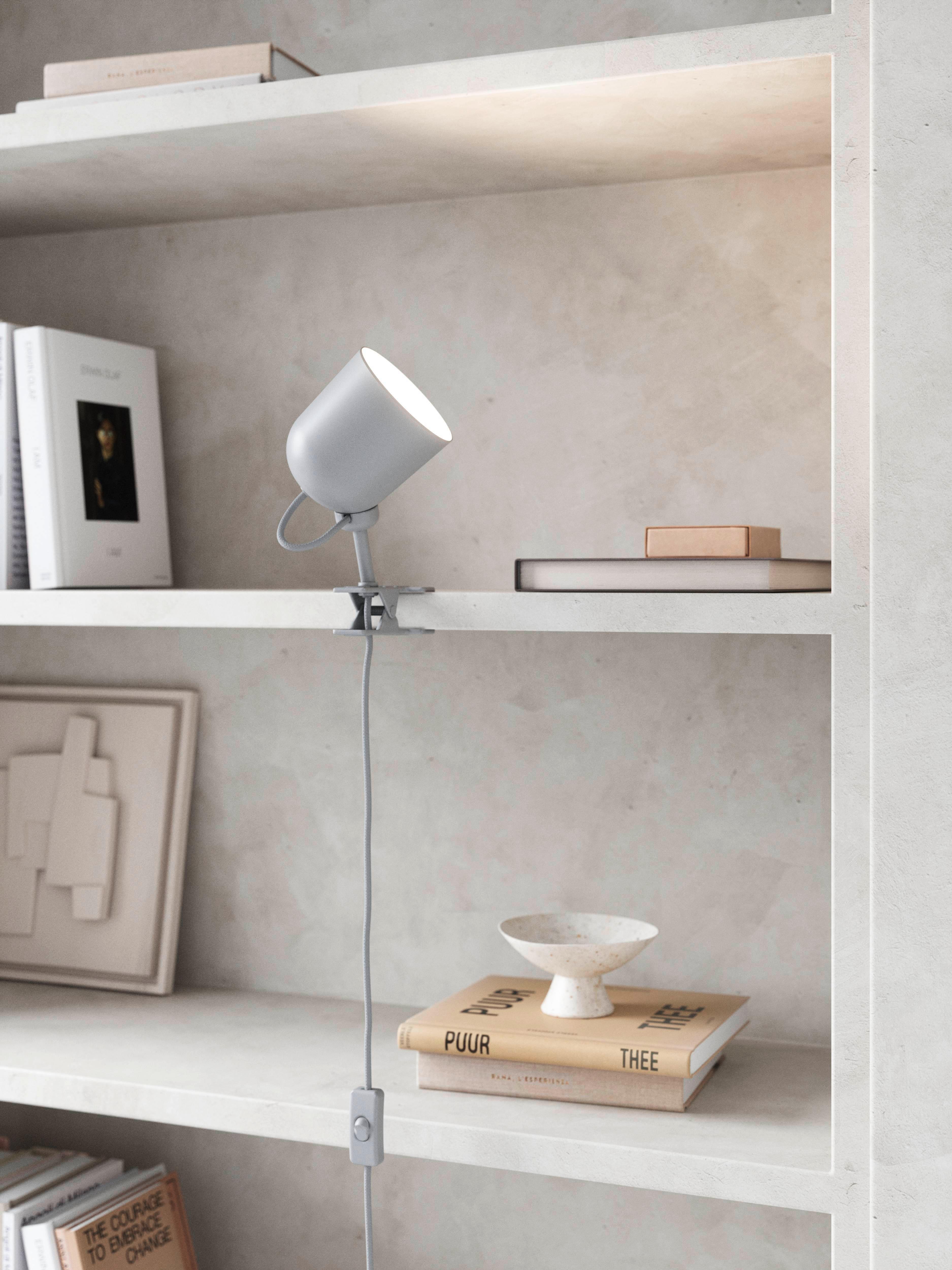 Klemmleuchte Angle Grau Weiß D: 10 Cm - Weiß/Grau, Design, Metall (10/12,4cm) - Nordlux