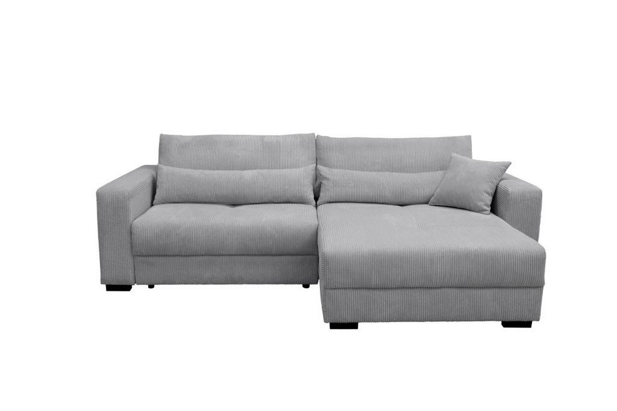 Rohová sedačka XELA, sezení boxspring, šedý manš. - šedá/černá, Moderní, textil (265/170cm)