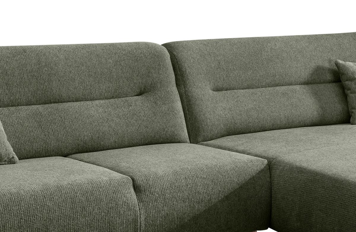 Ecksofa Chenille Dunkelgrün S: 290x166 cm - Wildeiche/Dunkelgrün, MODERN, Textil (290/166cm) - MID.YOU
