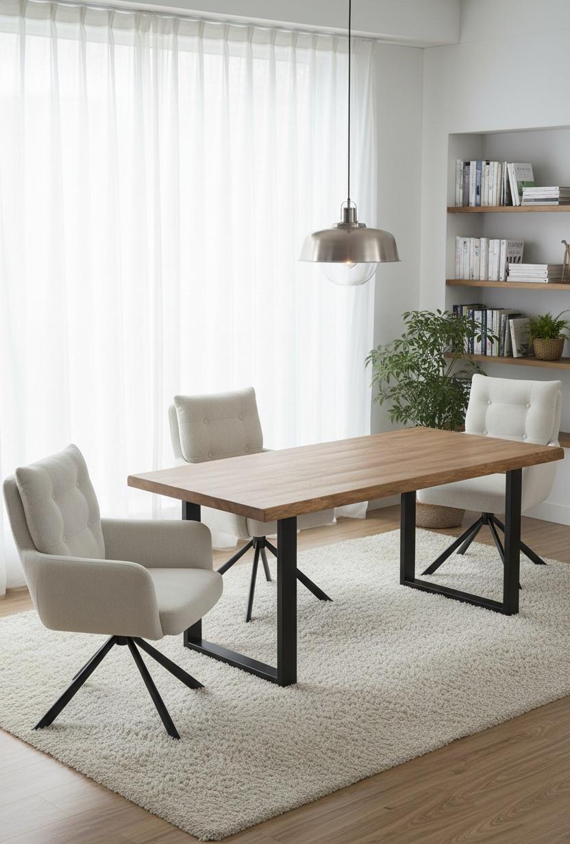 Armlehnstuhl Lina Creme Sitzfl. 180°drehbar, B: 60cm - Creme/Schwarz, KONVENTIONELL, Textil/Metall (60/95/67cm) - MID.YOU