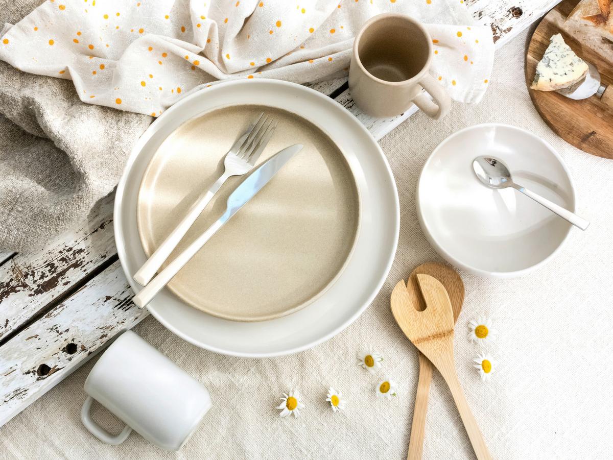 Kombiservice Uno Toscana Steinzeug, 4 Pers., 16-Teilig - Beige/Creme, Basics, Keramik - Creatable