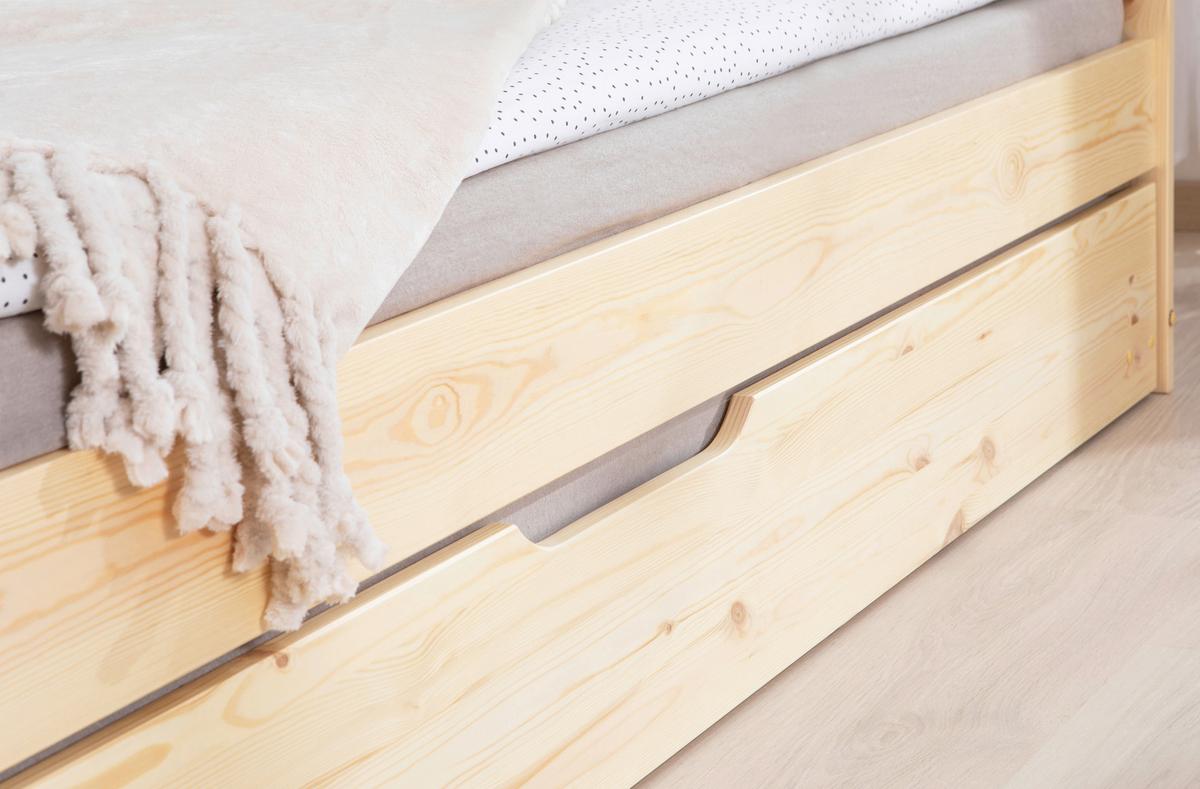 Ausziehbett Echtholz Massiv 90x200 Melinda, Kiefer - Kieferfarben, Natur, Holz/Kunststoff (90/200cm) - MID.YOU