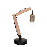 Tischlampe Rossa Silberfarben/ Braun/schwarz - Silberfarben/Schwarz, Trend, Holz/Metall (16/13/38,5cm) - Kayoom