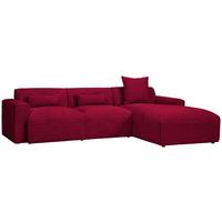 Ecksofa Pearl - Rot/Schwarz, Design, Textil (303/196cm) - Livetastic