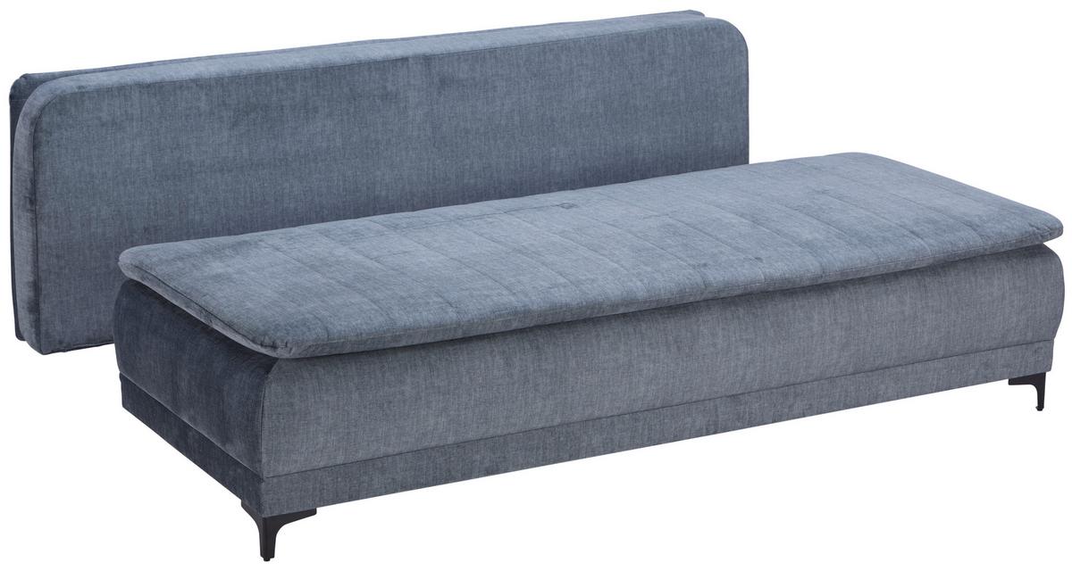Boxspringsofa Tom Mit Schlaffunktion & Bettkasten - Anthrazit/Schwarz, MODERN, Textil (206/96/96cm) - Ondega