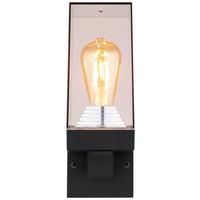 Außenleuchte 40 W Aluminium Wandmontage - Klar/Schwarz, Basics, Kunststoff/Metall (11/14/29cm) - Globo
