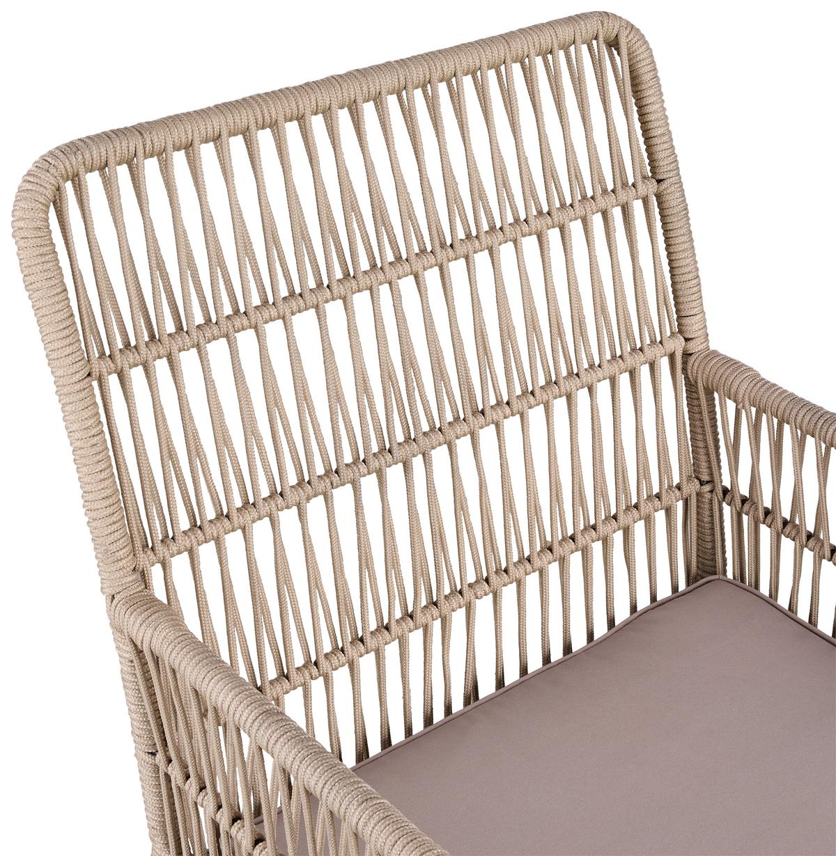 Gartenstuhl Bergen Aus Holz/kunststoff/textil - Hellbraun/Hellgrau, MODERN, Holz/Kunststoff (58/92/67cm) - Beldano