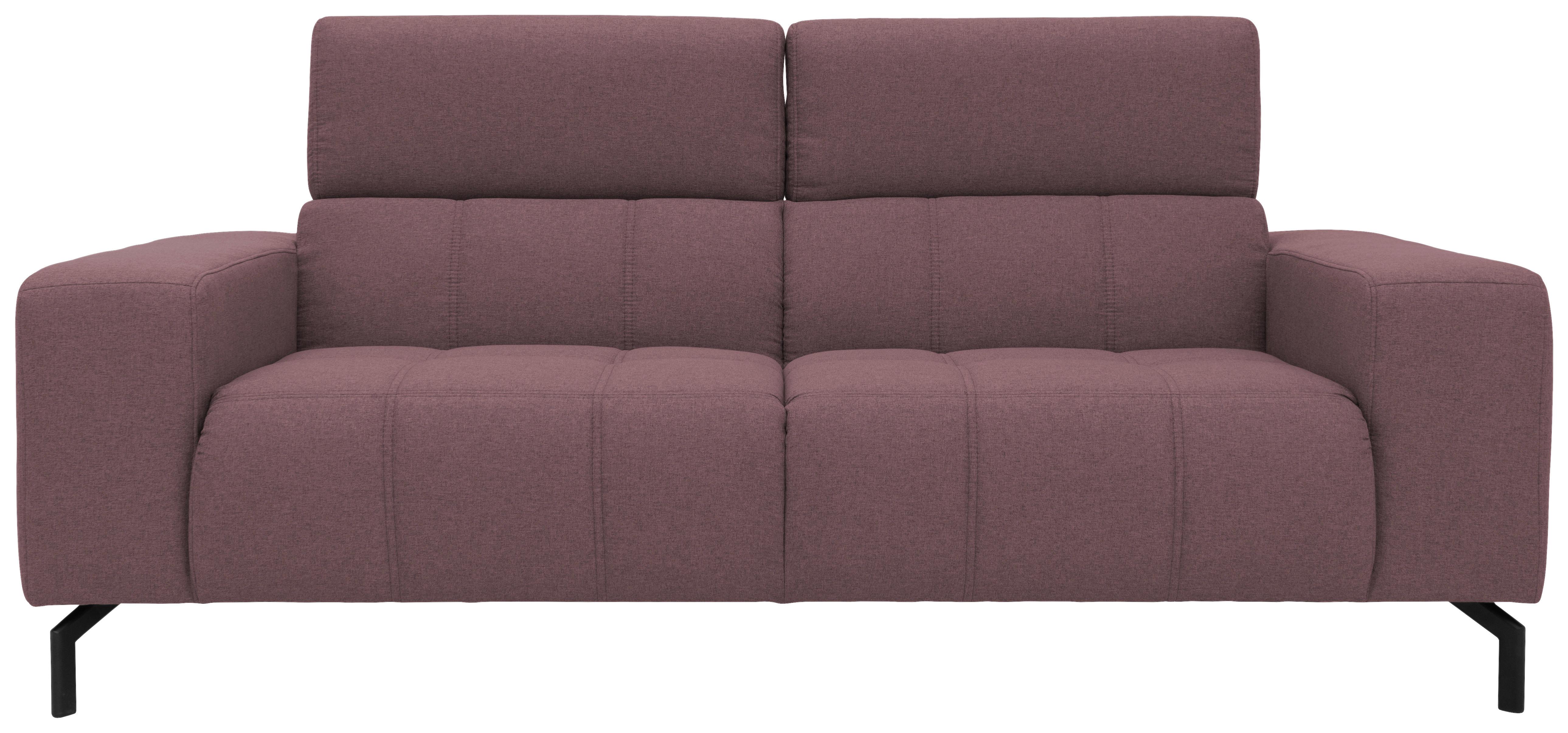2-Sitzer-Sofa Kopfteil verstellbar Cunelli Beere - Beere/Schwarz, Design, Textil (208/79/104cm)