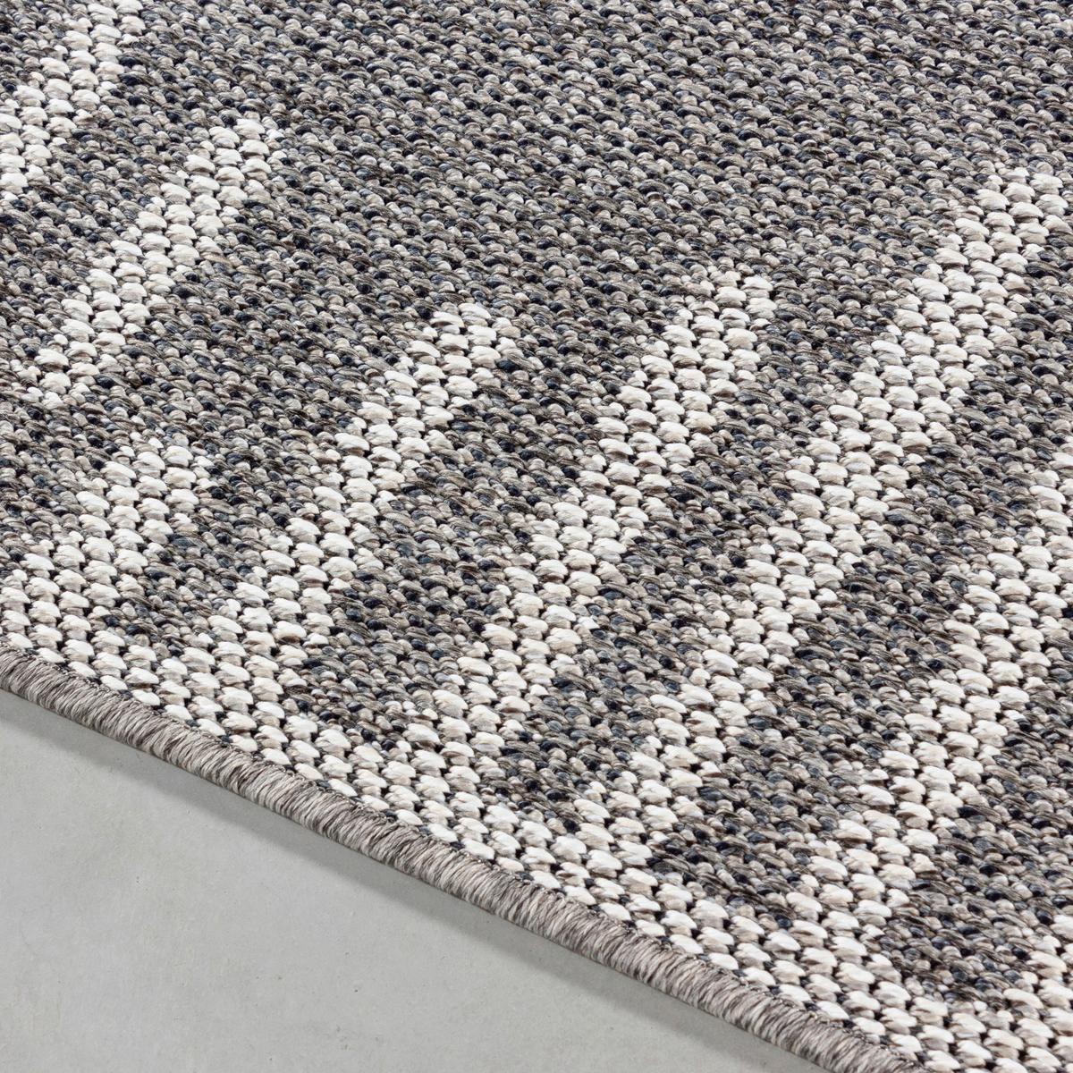 Flachwebeteppich Aruba - Grau, Design, Textil (60/100cm)