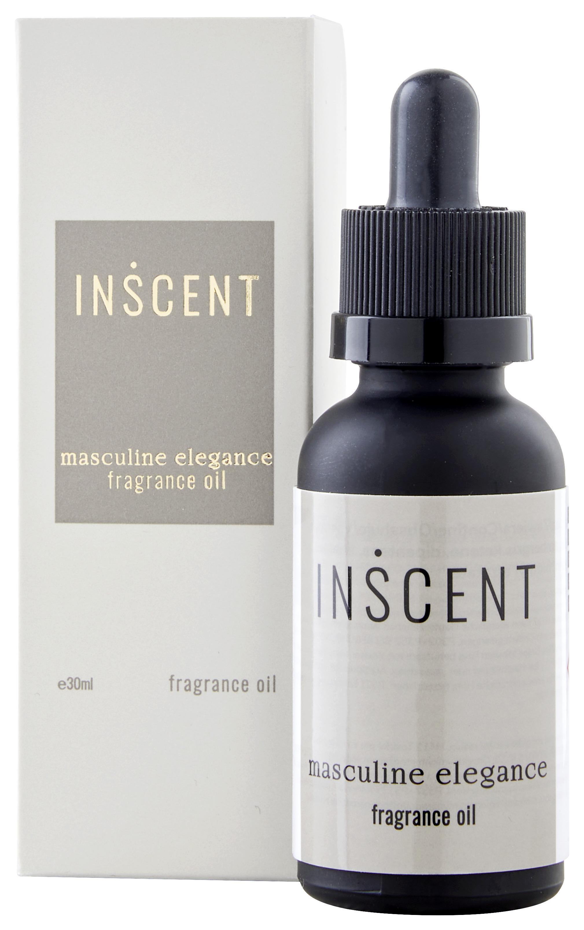 Parfémovaný Olej Masculine Elegance, 30ml - šedá/černá, Design, sklo (30ml) - Inscent