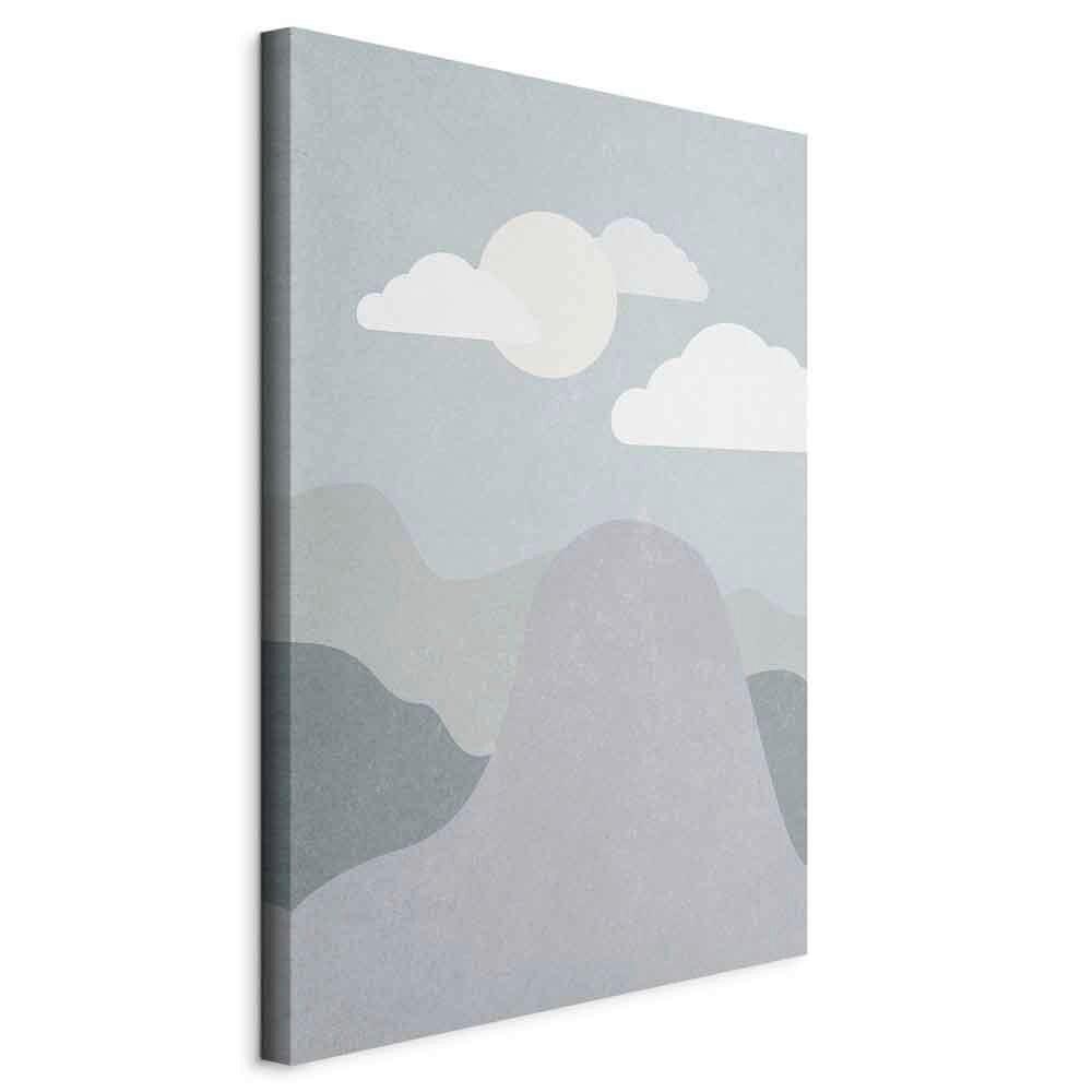 Leinwandbild Mountain Pastellblau B: 60 cm - Pastellblau, Basics, Holz/Textil (60/90/1.2cm) - artgeist