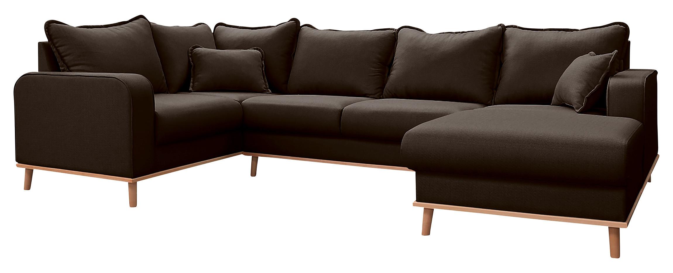 Wohnlandschaft Beata D. Braun U:167x296x170cm - Wengefarben/Dunkelbraun, Design, Textil (167/296/170cm) - Livetastic