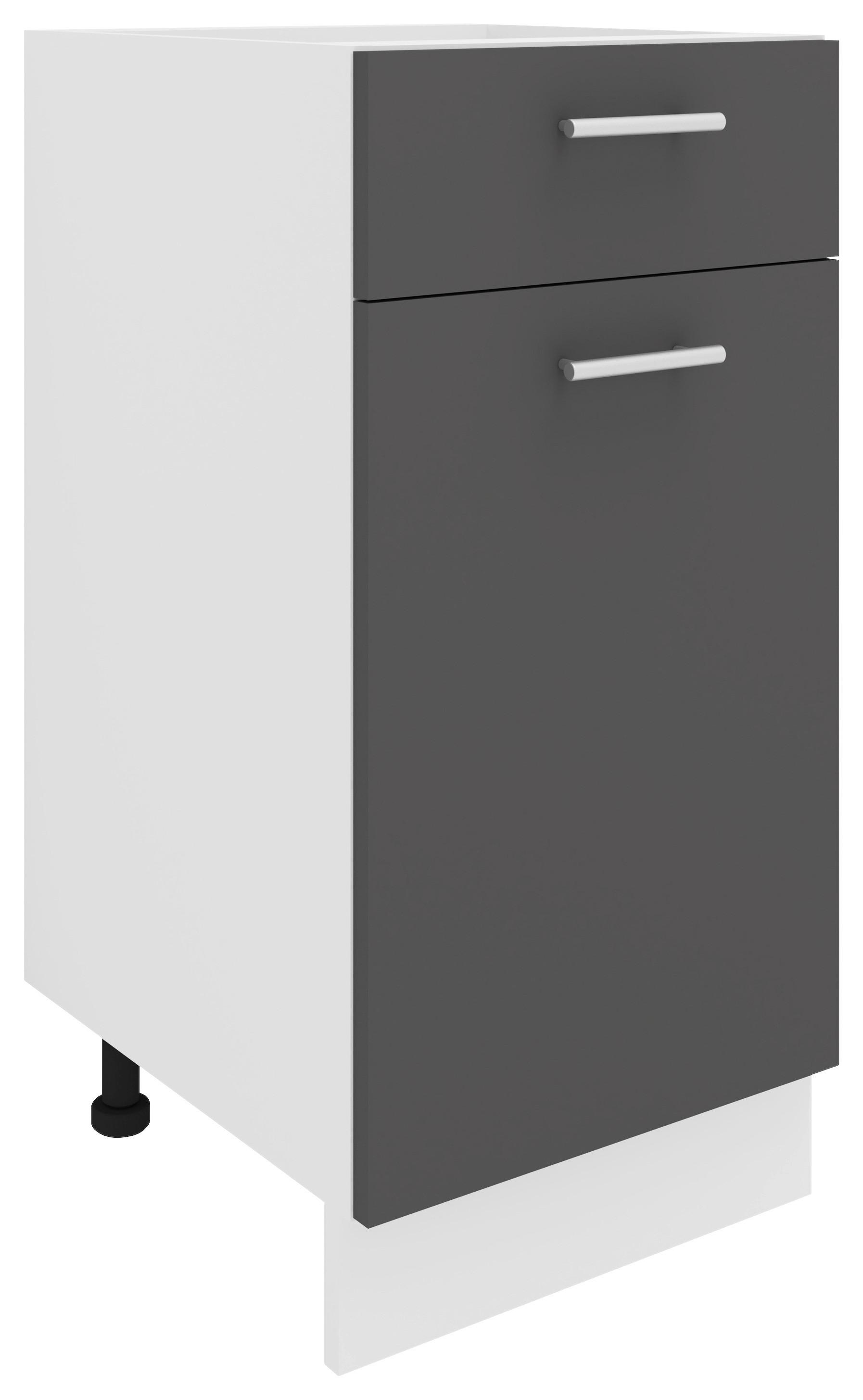 Küchenunterschrank Esilo B: 40 cm Anthrazit/Weiß - Anthrazit/Weiß, KONVENTIONELL, Holzwerkstoff (40/82/46cm) - MID.YOU