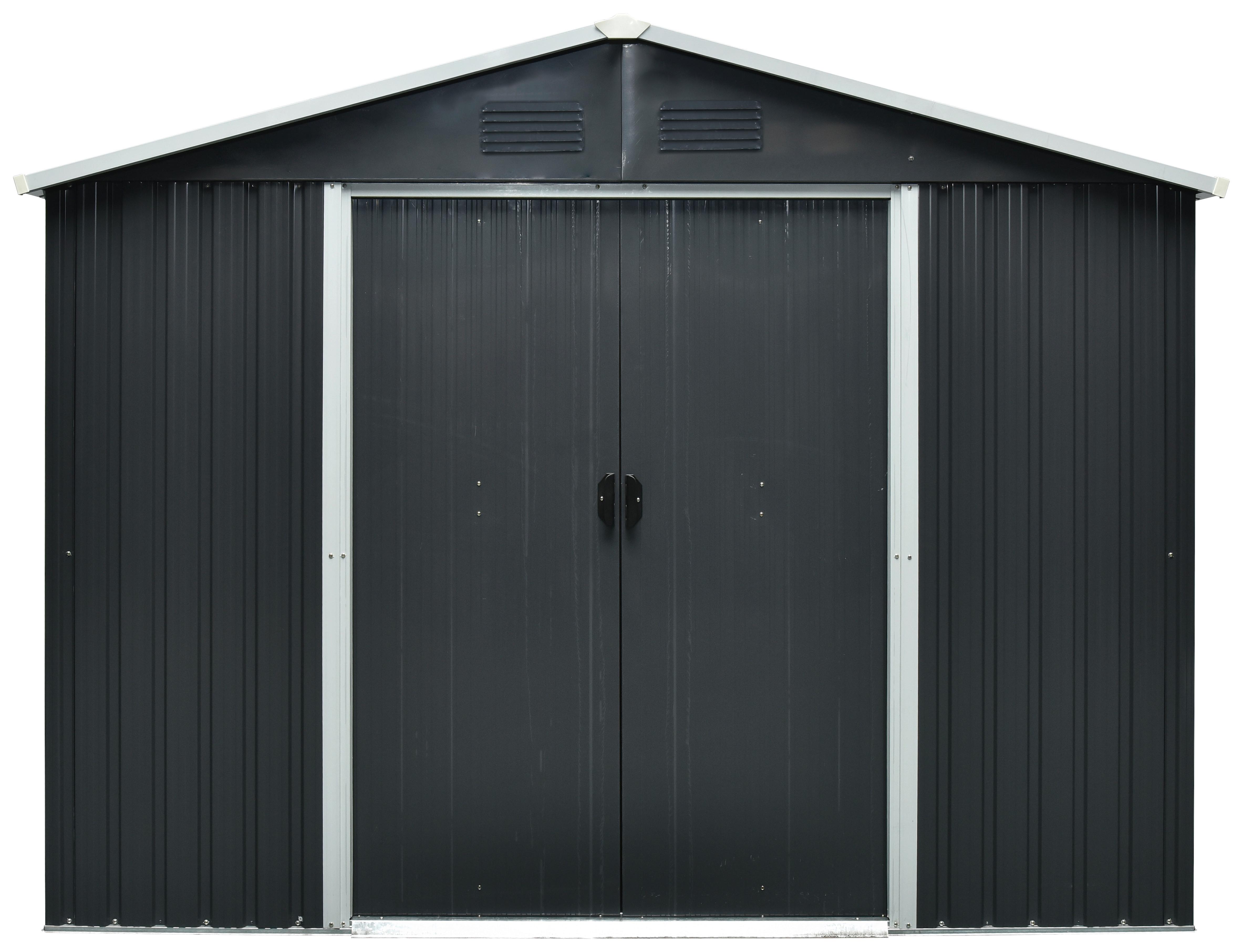 Gerätehaus ohne Boden 301x214x238 cm - Anthrazit/Weiß, Basics, Metall (301/214/238cm)