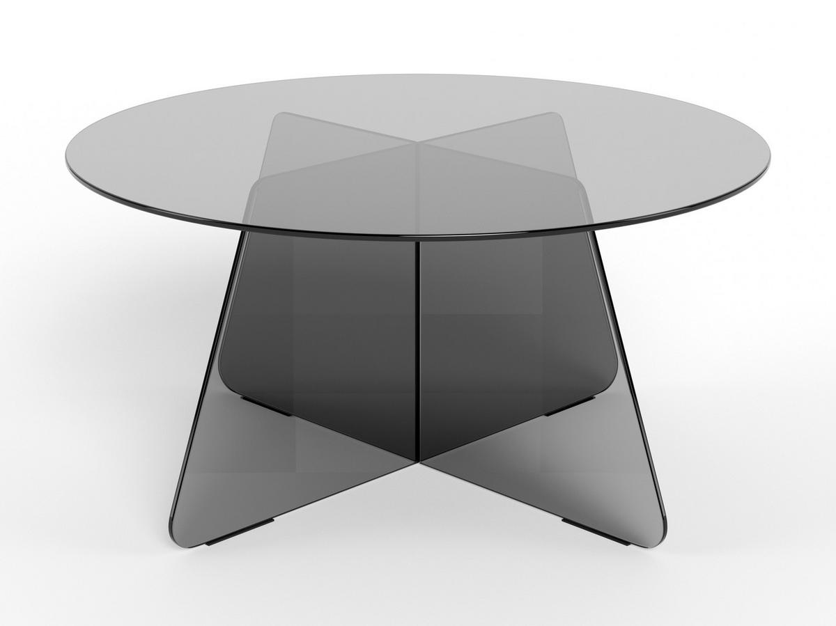 KONFERENČNÝ STOLÍK SAMOS - sivá, Design, sklo (80/80/40cm) - MID.YOU