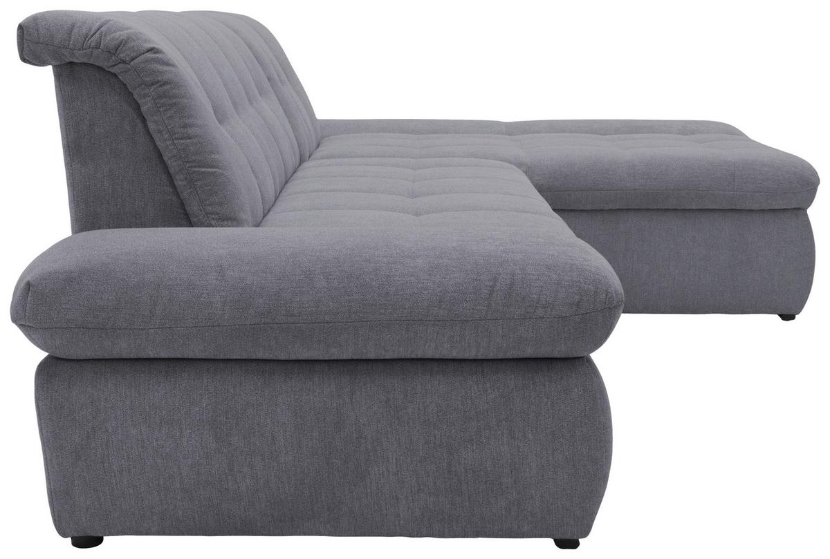 Ecksofa Moric Dunkelgrau Mikrofaser - Chromfarben/Dunkelgrau, KONVENTIONELL, Textil (300/172cm) - MID.YOU