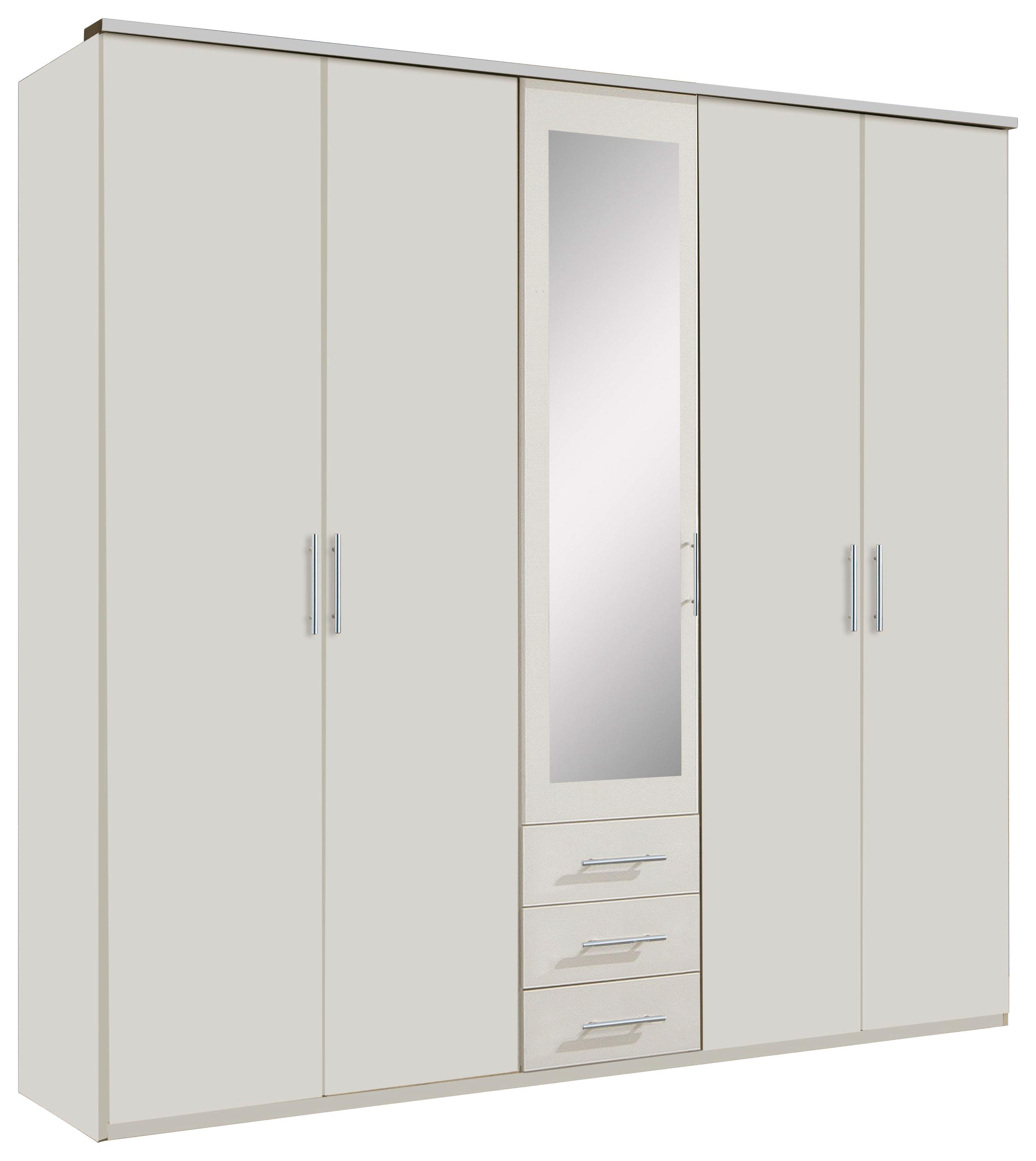 Kleiderschrank Ben B: ca. 225 cm Weiß - Weiß, KONVENTIONELL, Glas/Holzwerkstoff (225/210/58cm) - Carryhome