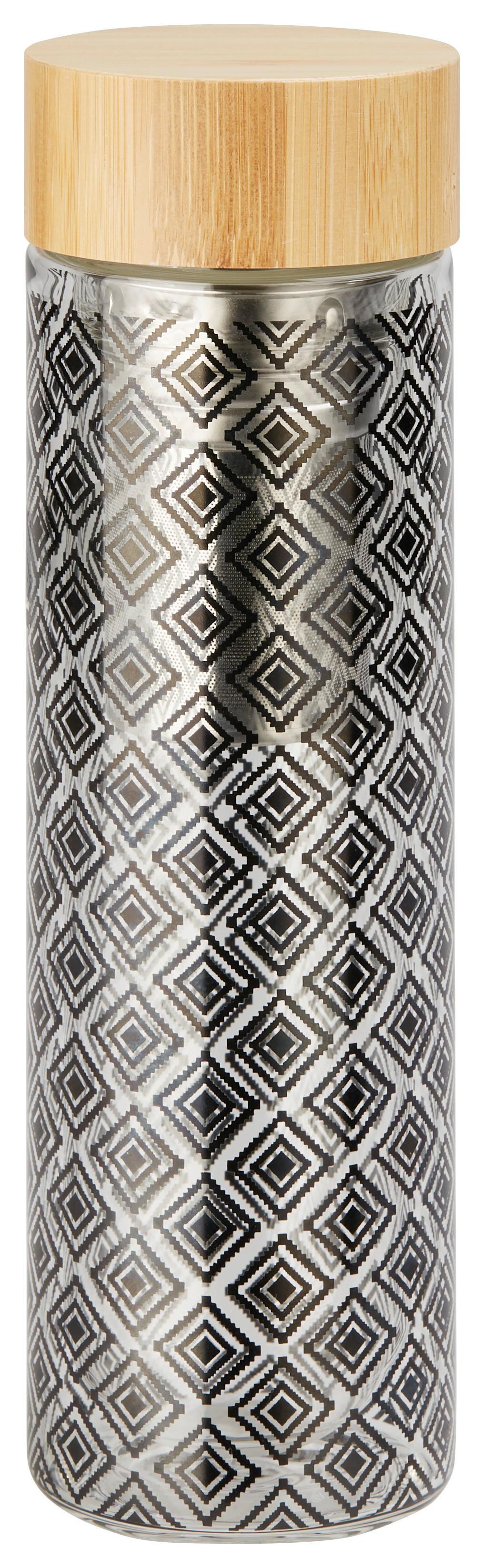 LÁHEV NA PITÍ LIME AFFAIRE - černá/čiré, Lifestyle, kov/dřevo (7/23,5cm) - Premium Living