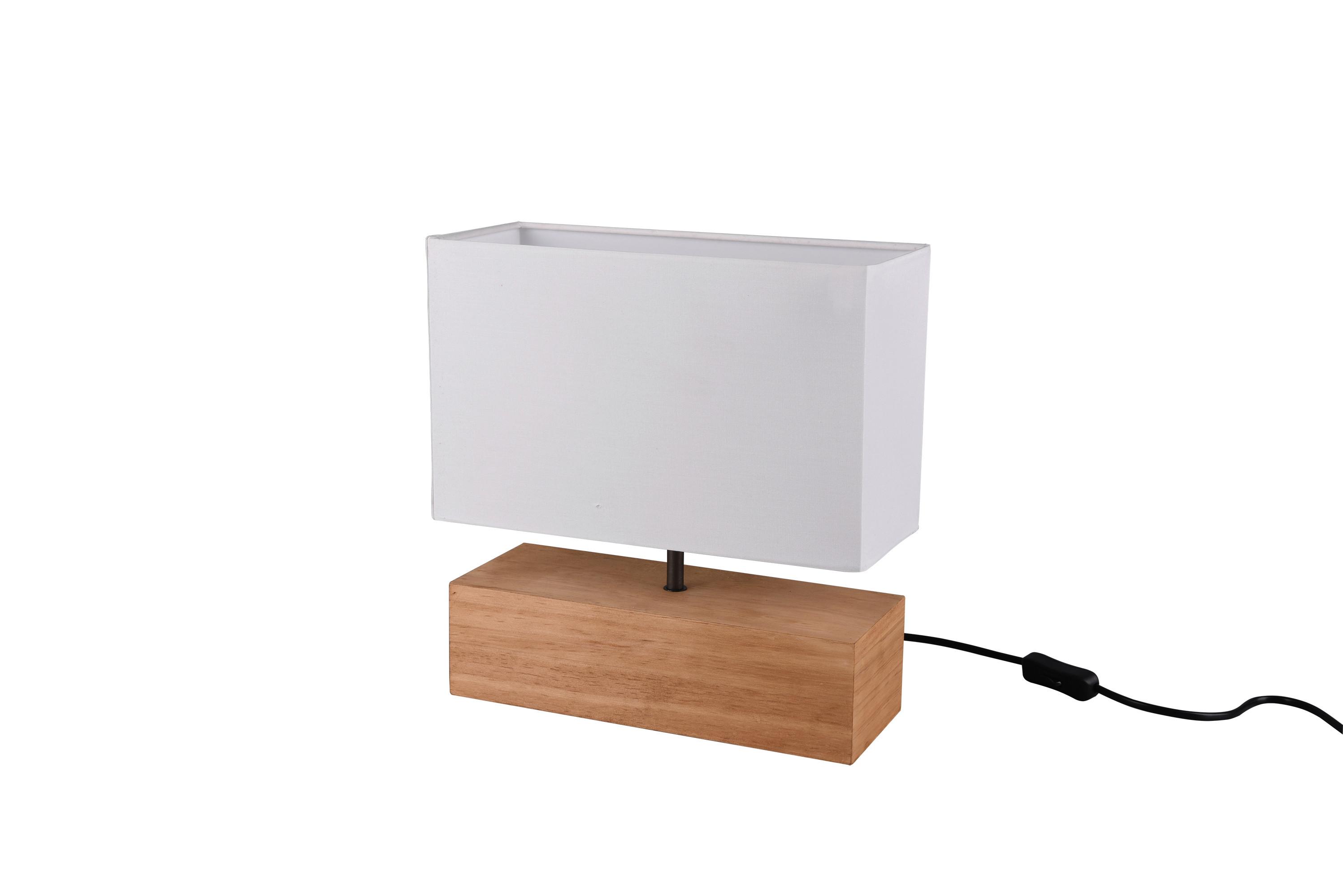 Tischlampe Naturfarben/ Weiß Mit Schnurschalter - Naturfarben/Weiß, Natur, Holz/Textil (30/12/30,5cm)