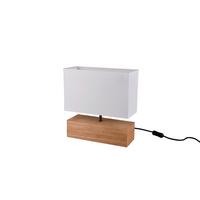 Tischlampe Naturfarben/ Weiß mit Schnurschalter - Naturfarben/Weiß, Natur, Holz/Textil (30/12/30,5cm)