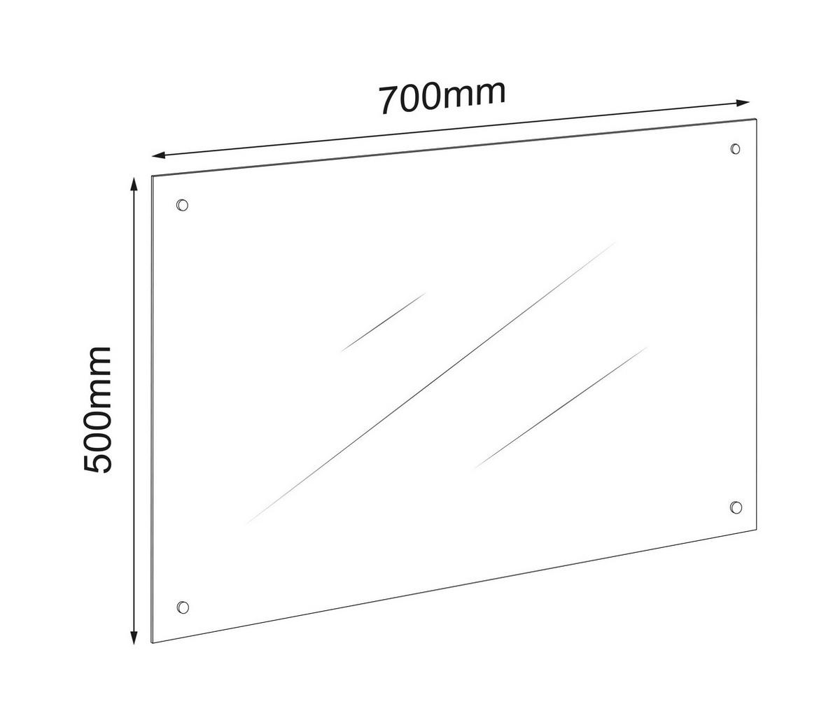 KÜCHENRÜCKWAND Glas klar B: 70cm - Klar, Trend, Glas (70/50cm) - MID.YOU