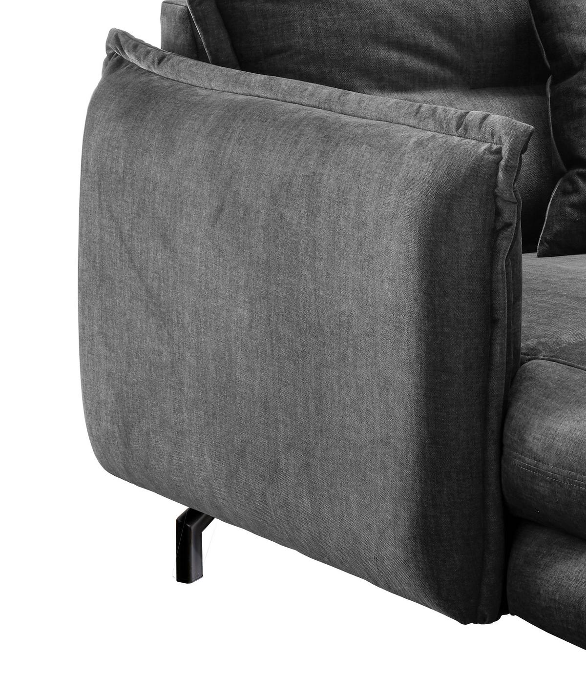 Xxxl-sessel Lava Grau B: 111 Cm - Schwarz/Grau, MODERN, Textil (111/101/167cm) - Livetastic