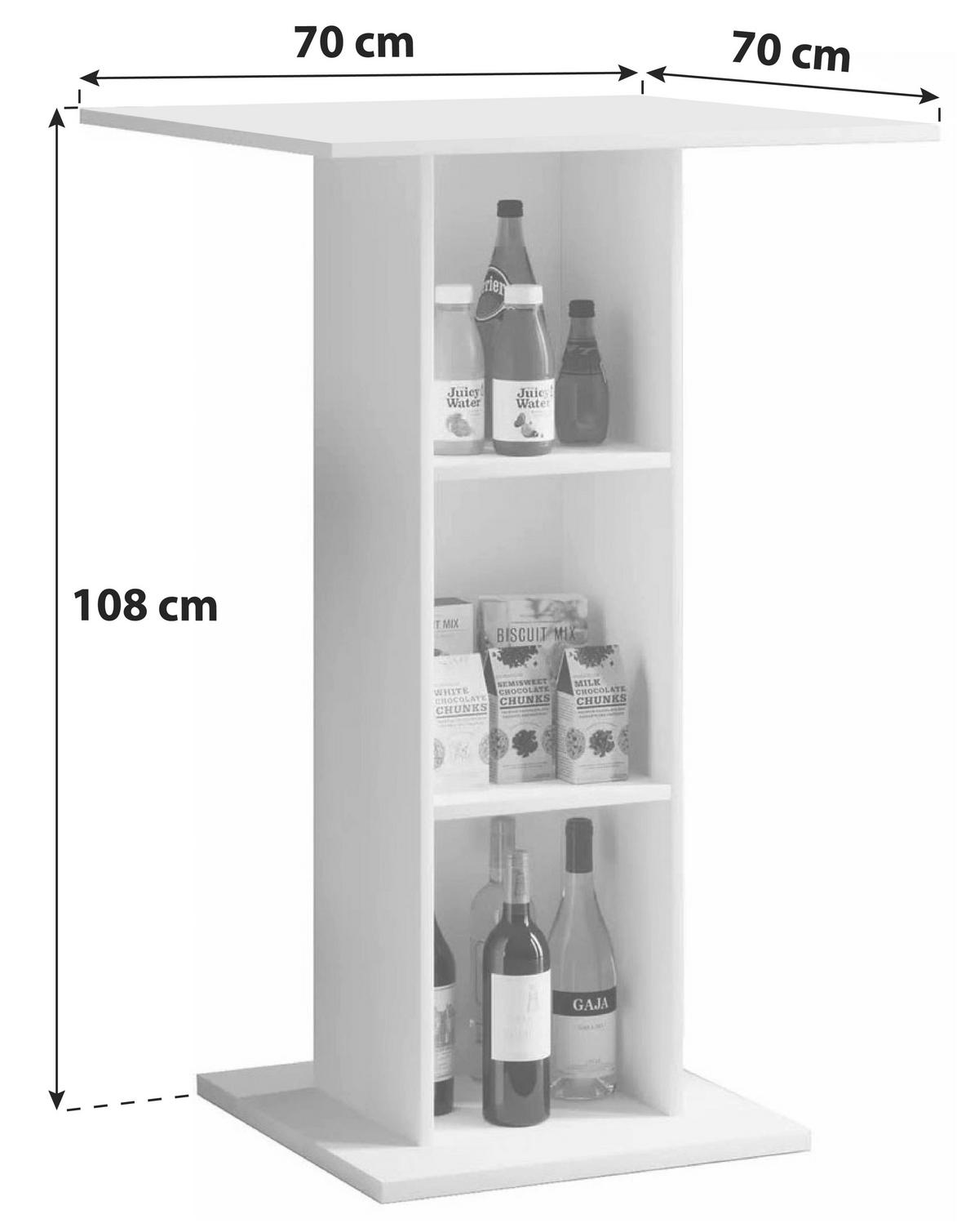 Barový stůl Standos černý š: 70cm - černá, Basics, kompozitní dřevo (70/70/108cm) - MID.YOU