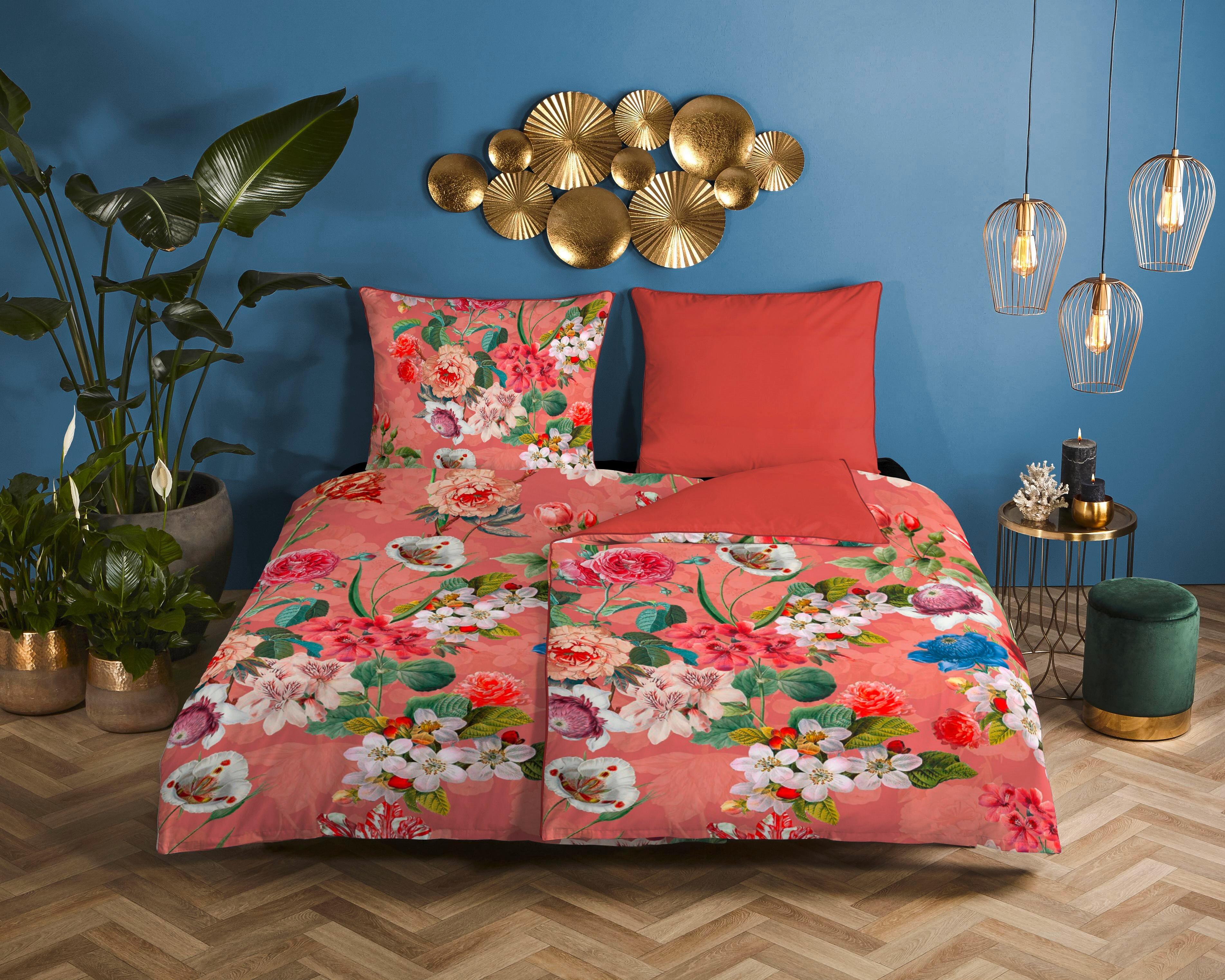 Bettwäsche Amalia Rot Terracotta 135x200 cm - Rot/Terracotta, Natur, Textil (135/200cm)