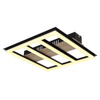 LED-Deckenleuchte 67291-18 - Dunkelbraun/Opal, Natur, Holzwerkstoff/Kunststoff (30/30/5,5cm) - Globo
