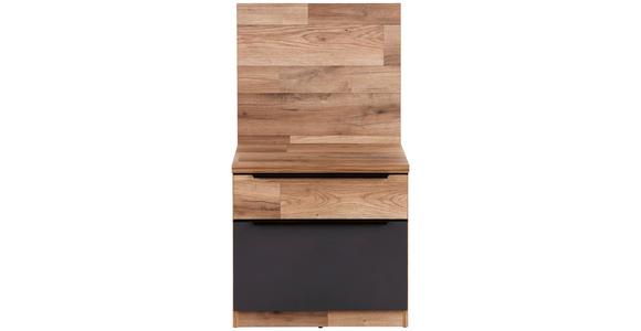 Nachtkästchen Eiche Dekor/Graphit H: 88,3 cm James - Eichefarben/Schwarz, KONVENTIONELL, Holzwerkstoff (48/88,3/37,2cm) - James Wood