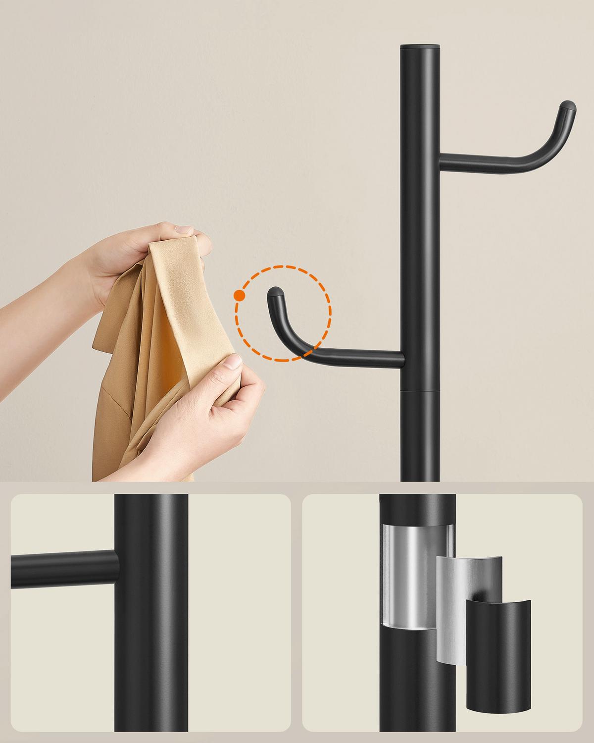 Kleiderständer Schwarz B: 40cm - Schwarz, Basics, Holzwerkstoff/Metall (40/175,3/40cm)