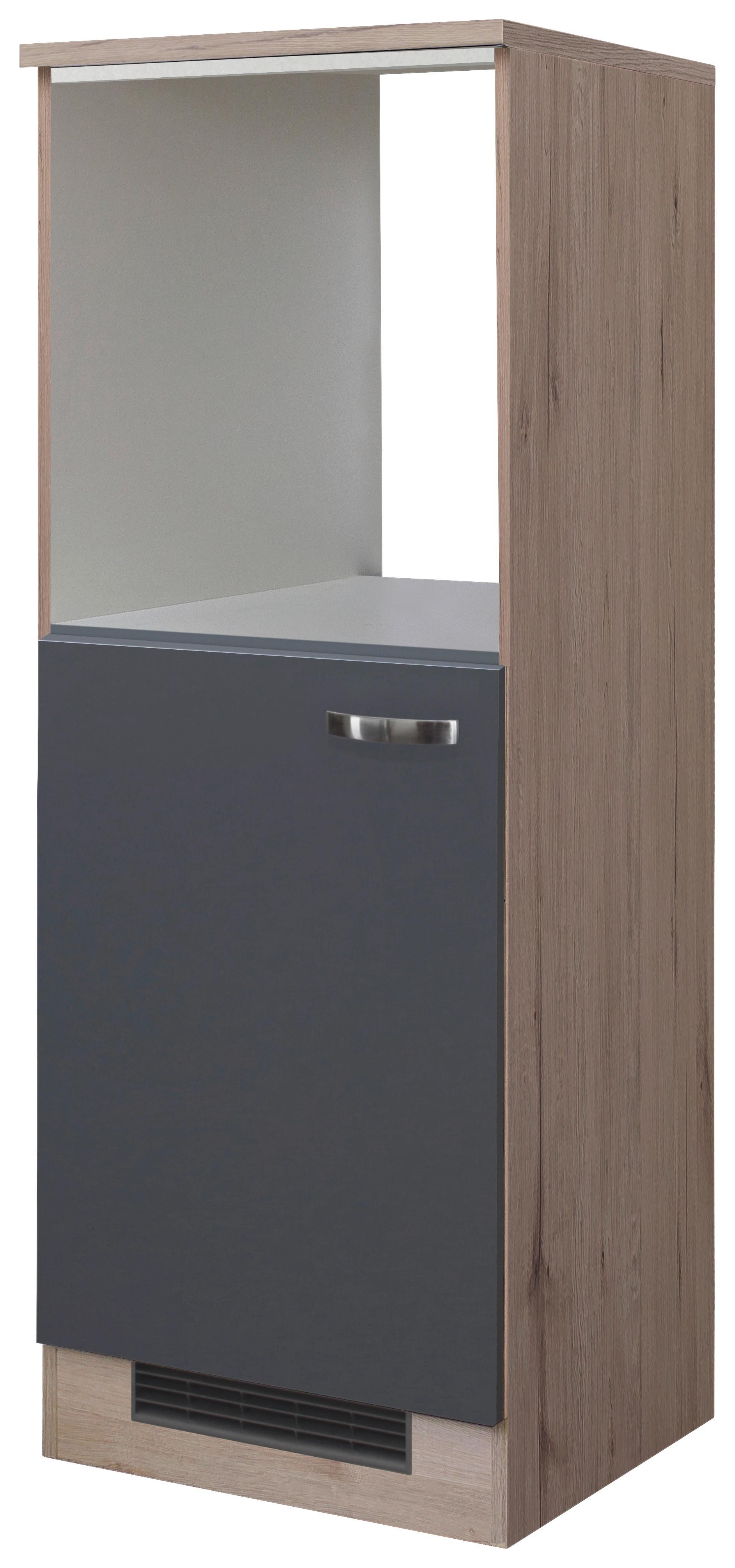 Backofen-/Kühlschrank- Umbauschrank Shadow B: 60 cm - Dunkelgrau/Eiche San Remo, MODERN, Holzwerkstoff (60/168,5/60cm)