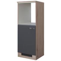 Skrinka na vstavané spotrebiče SHADOW DBK 1657 sivá - dub San Remo/farba ušľachtilej ocele, Modern, kov/kompozitné drevo (60/168,5/60cm)