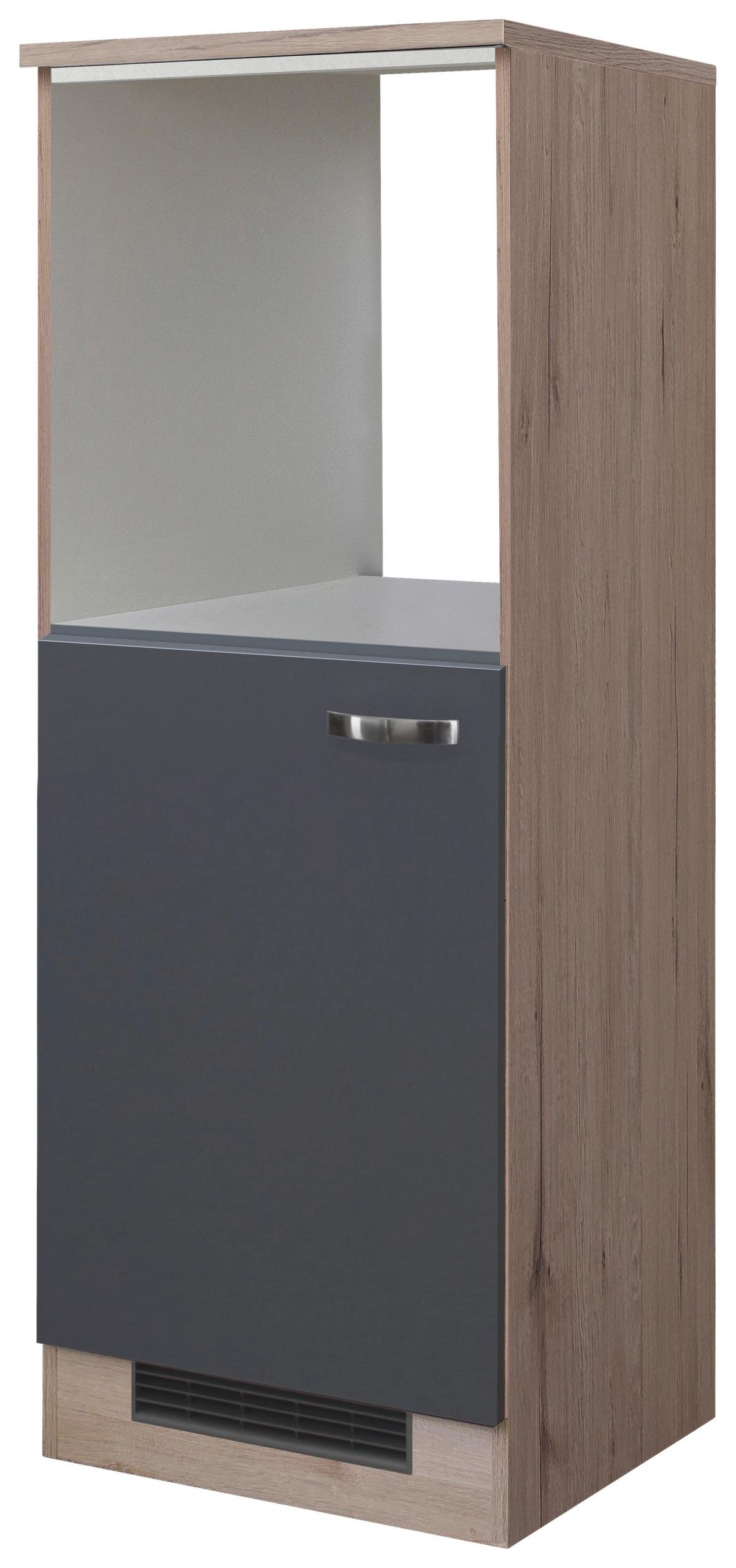 Backofen-/Kühlschrank- Umbauschrank Shadow B: 60 cm - Dunkelgrau/Eiche San Remo, MODERN, Holzwerkstoff (60/168,5/60cm)