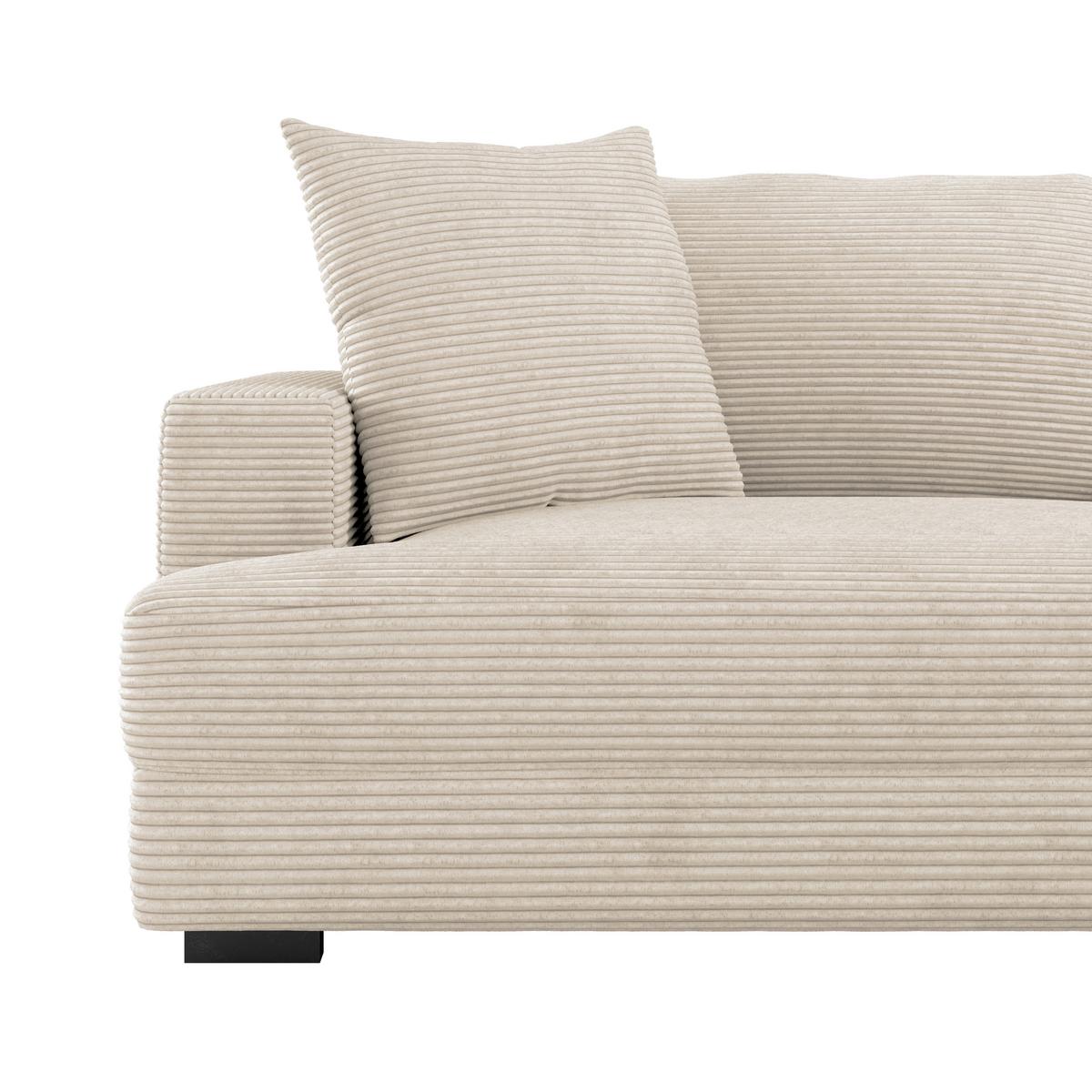 Big Sofa Pelle Mit Kissen B: 261 Cm Perlmutt - Wengefarben/Perlmutt, Trend, Textil (261/124cm) - Luca Bessoni