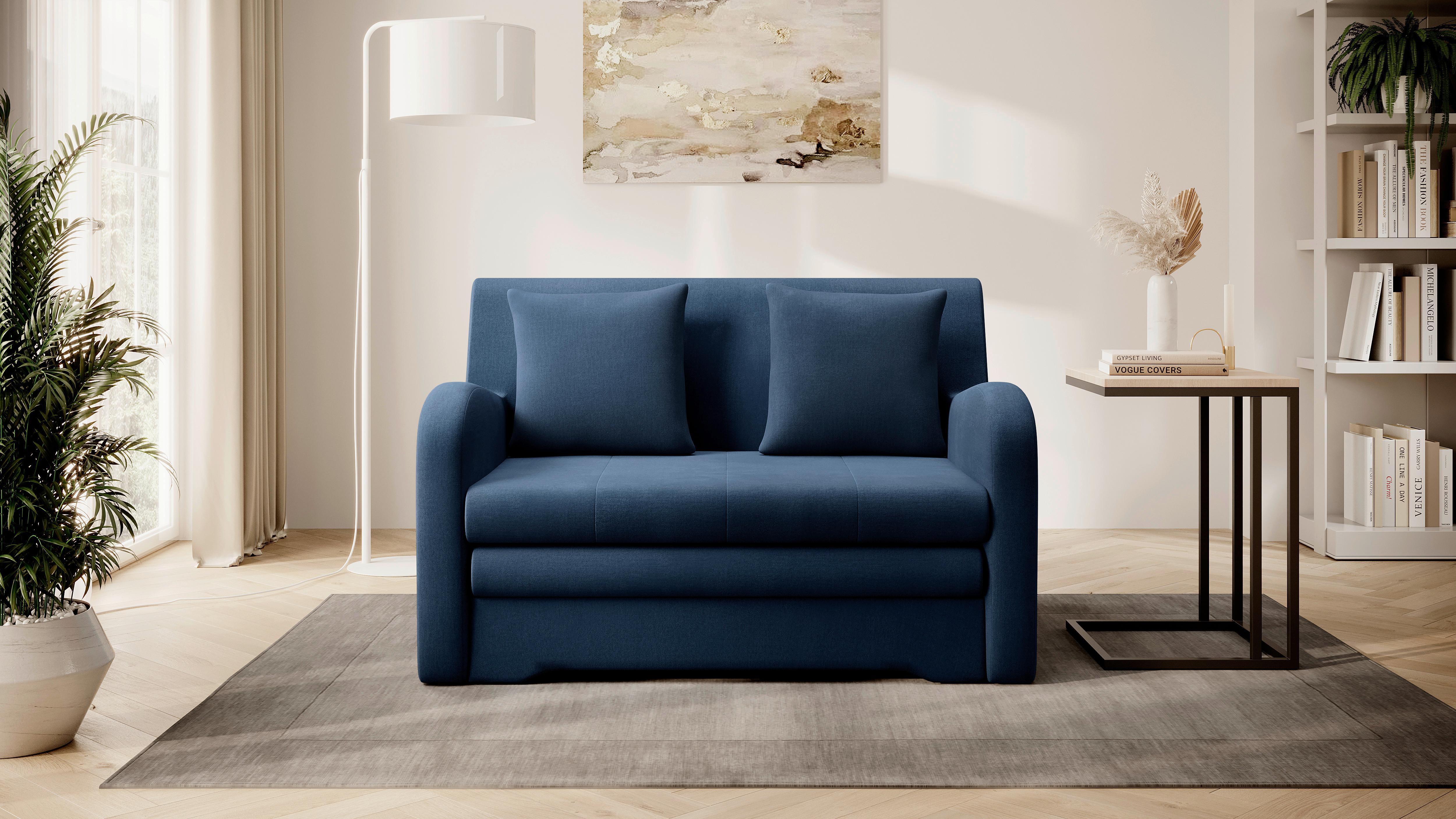Schlafsofa Ario Blau B: 244 cm - Blau/Schwarz, Design, Textil (244/97/97cm) - MID.YOU