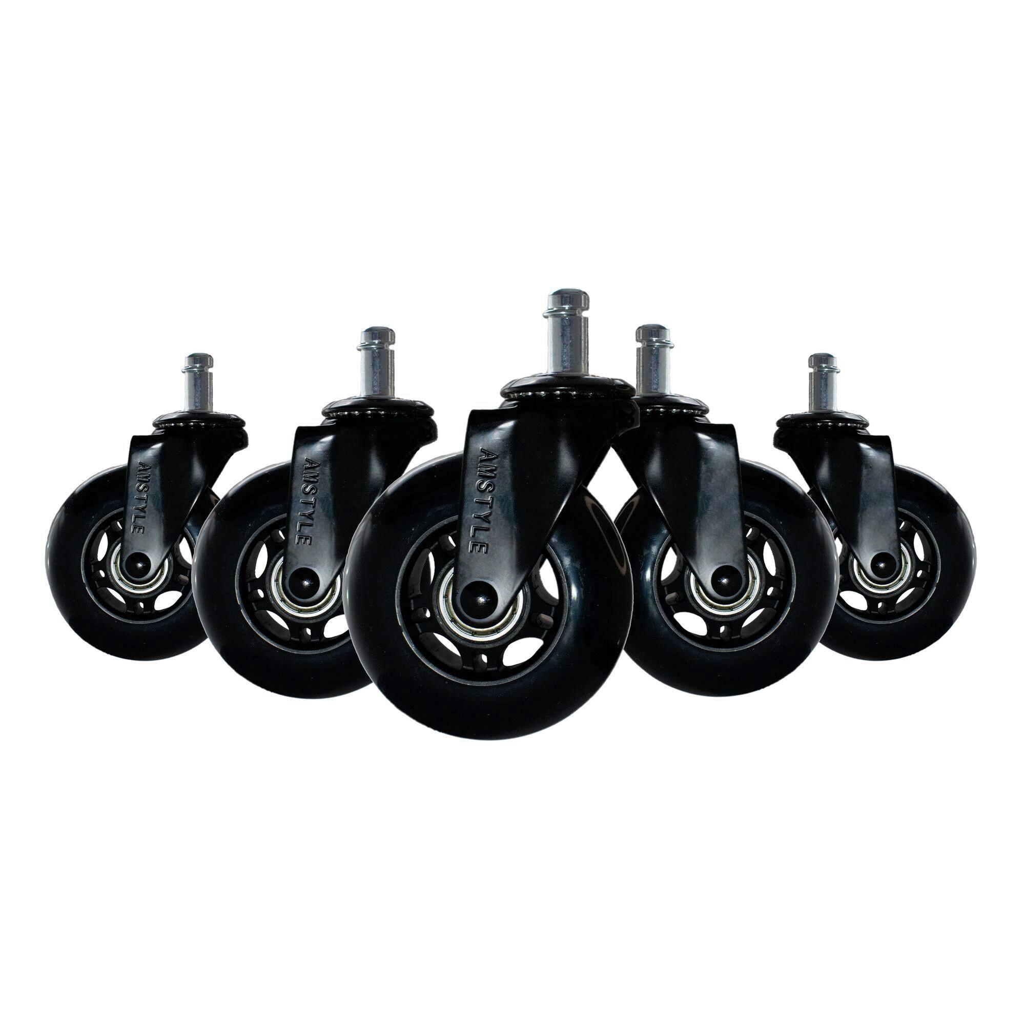 Drehstuhlrolle Schwarz B: 7,5 cm - Schwarz, Design, Kunststoff (7,5/12/3,3cm) - Livetastic