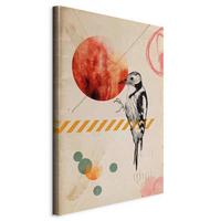 Leinwandbild Bird Mail Multicolor B: 40 cm - Multicolor, Basics, Holzwerkstoff/Textil (40/60/1,2cm) - artgeist