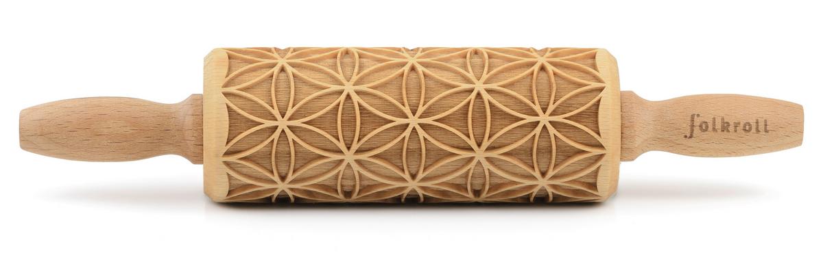 Motiv-teigrolle, Holz, Sterne Teigrolle 3d Motivbuchenholz - Naturfarben, Basics, Holz (23/4,5/4,5cm) - Folkroll