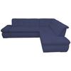 Ecksofa Moric Dunkelblau Mikrofaser - Chromfarben/Dunkelblau, KONVENTIONELL, Textil (273/216cm) - MID.YOU