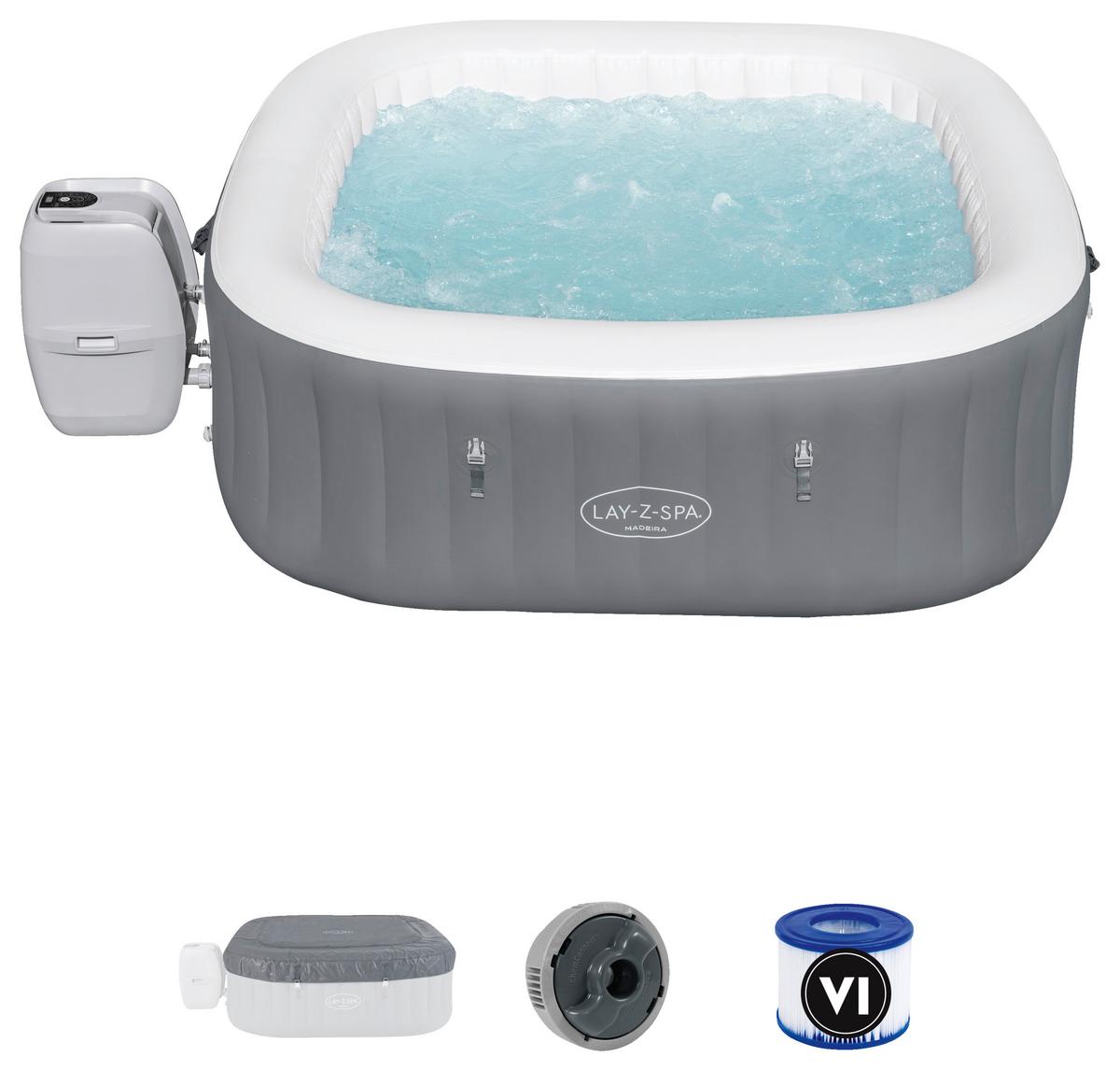 Whirlpool Aufblasbar Ø 180 X H 66 cm - Grau, MODERN, Kunststoff/Metall (180/66cm) - Bestway