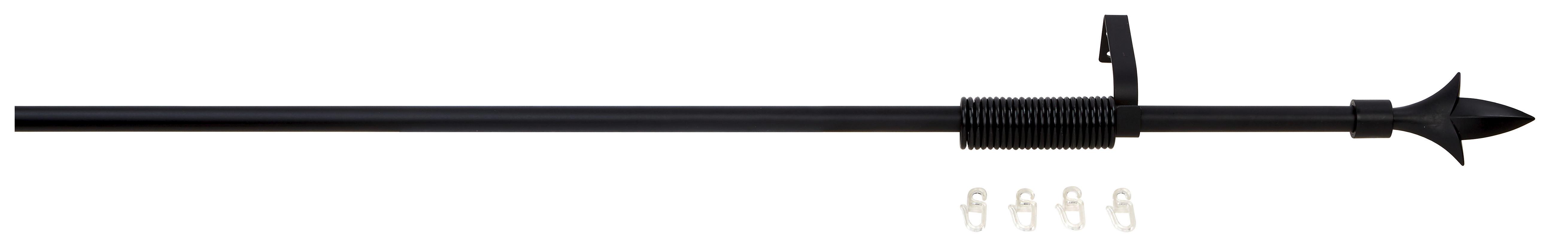 Rundstangengarnitur 1-Lfg Paul Schwarz L: 130-240 cm - Schwarz, KONVENTIONELL, Metall (130-240cm) - Ondega