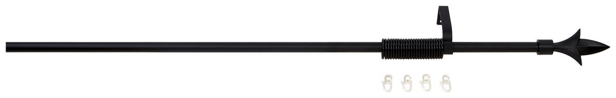 Rundstangengarnitur 1-Lfg Paul Schwarz L: 130-240 cm - Schwarz, KONVENTIONELL, Metall (130-240cm) - Ondega