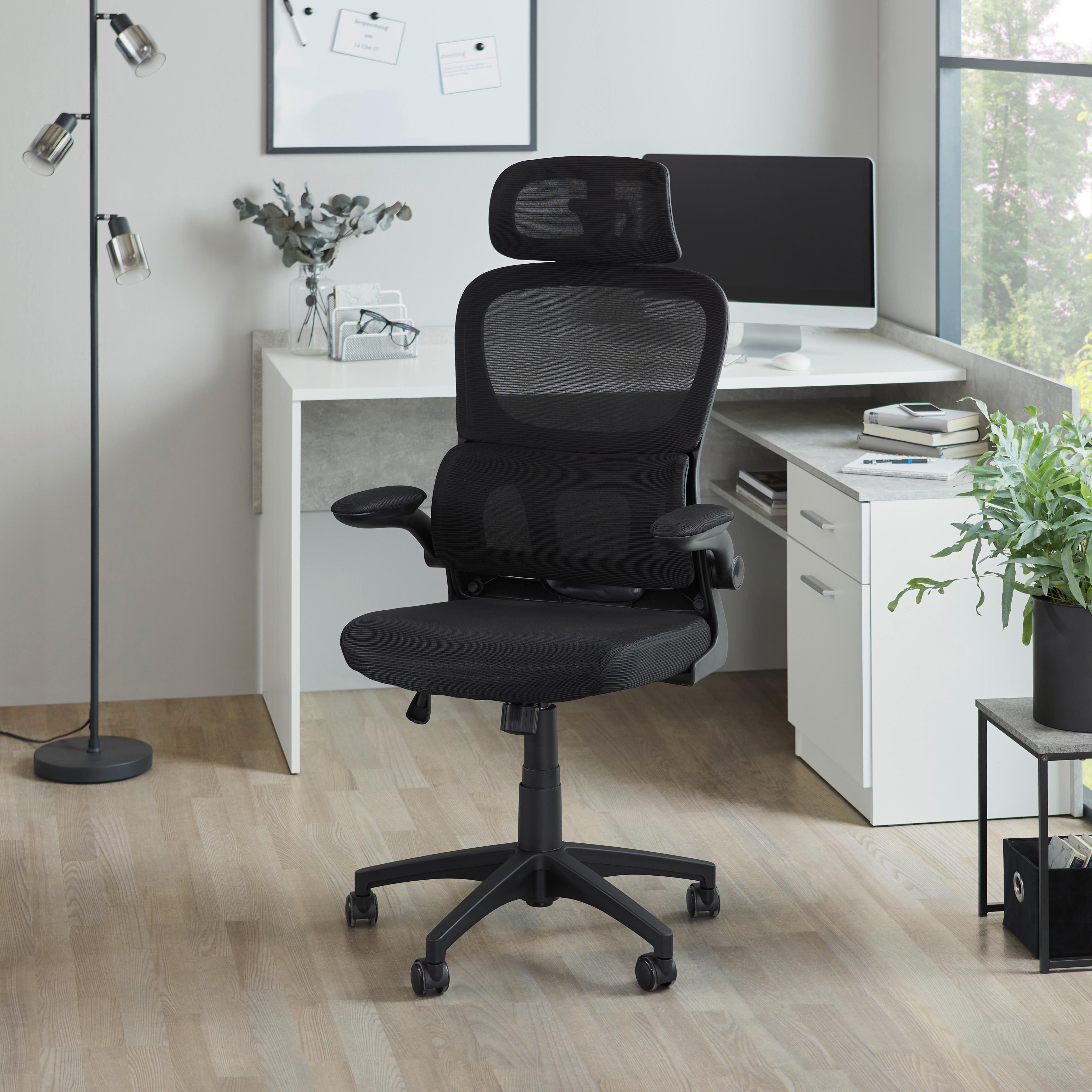 Kancelárske kreslo GARY 1 - čierna, Modern, textil/plast (62/115-125/65cm) - Based