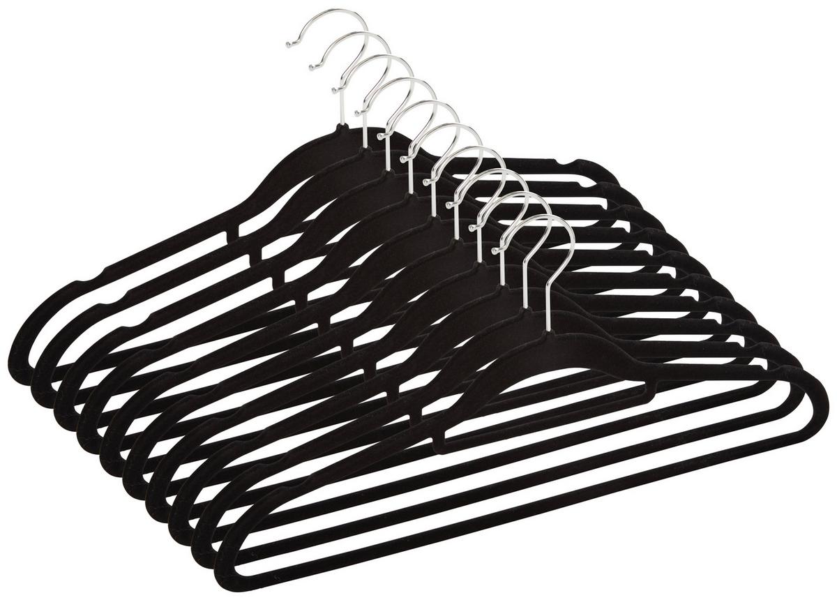 Vállfa 10 Darabos - fekete/szürke, műanyag/fém (45/23,5/0,5cm) - Homezone