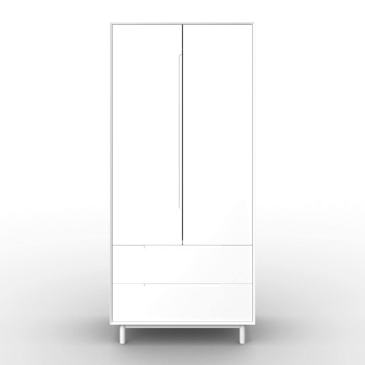 Šatníková skriňa MARLO š. cca 100 cm, dekor biela - biela, Modern, drevo/kompozitné drevo (100/223/60cm) - Bessagi Home