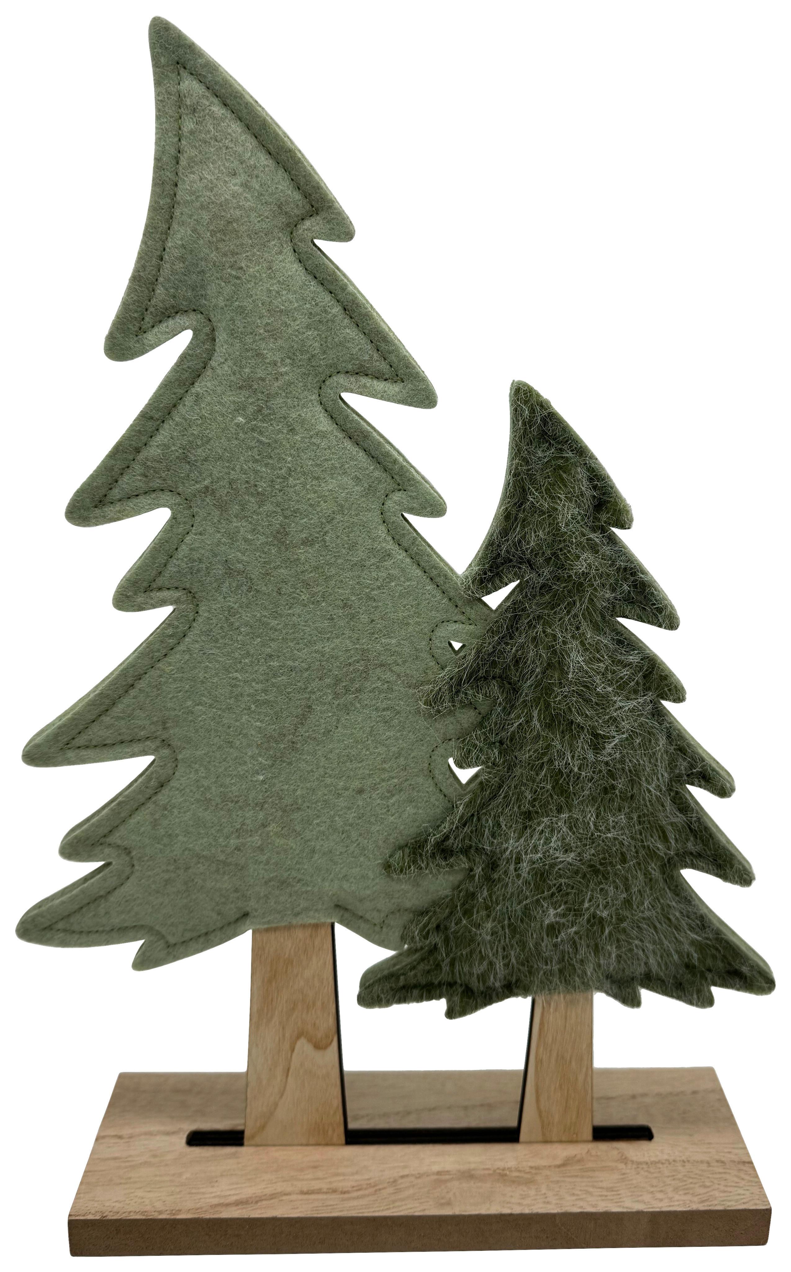 Dekorační stromek NIKO - zelená/přírodní barvy, Konvenční, kompozitní dřevo/textil (19/31/6cm) - Mömax