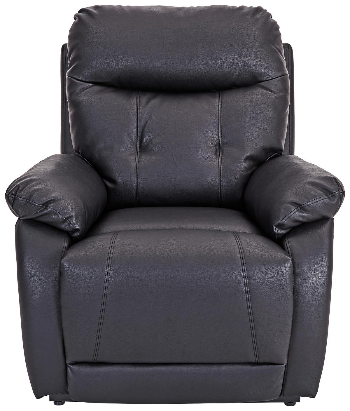 Fernsehsessel Elektrisch Mario Lederlook Schwarz - Schwarz, KONVENTIONELL, Kunststoff/Textil (89/107-79/94-165cm) - James Wood