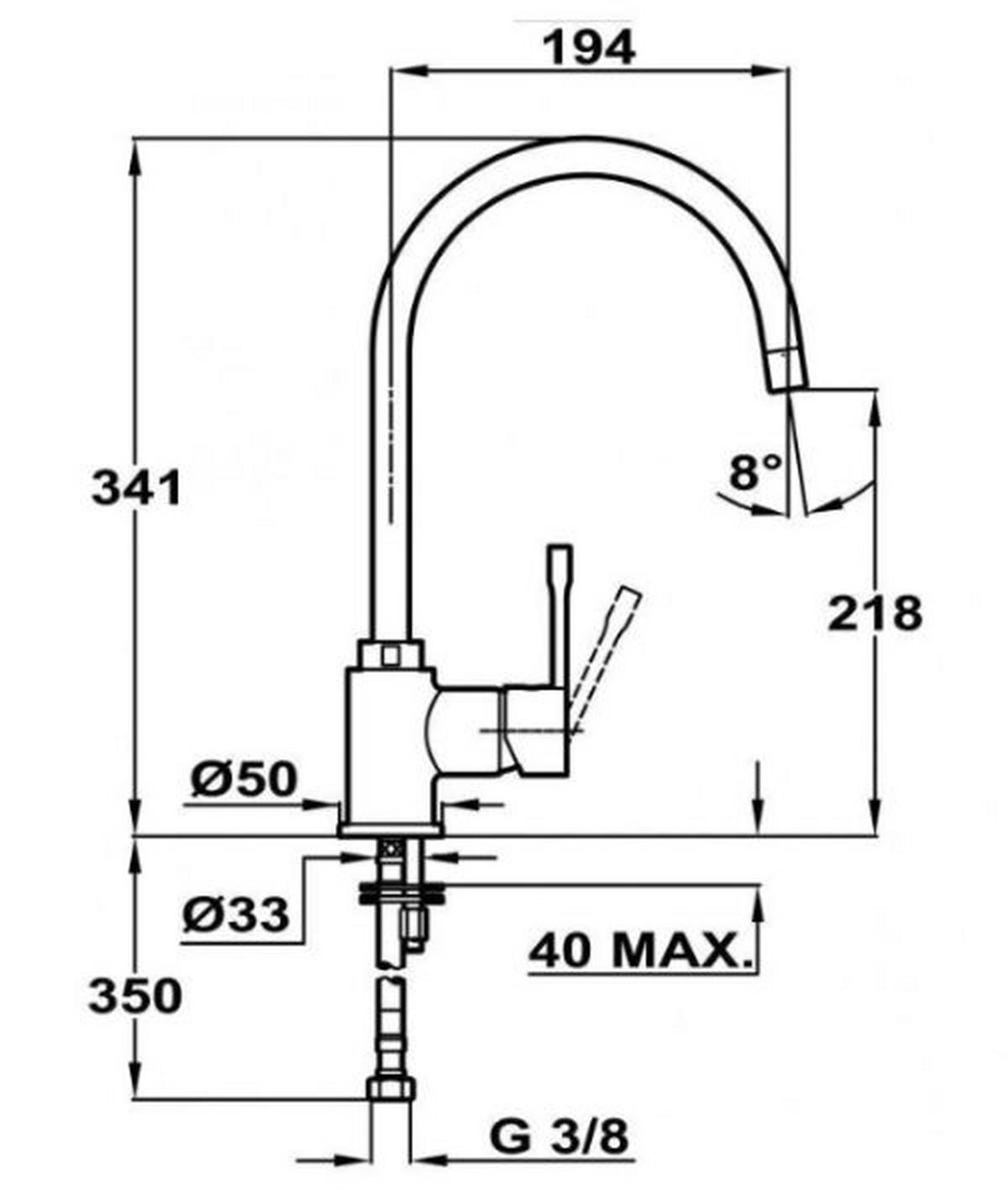 Granitová batéria TEKA SP 995 TG - kameň (34,1cm) - Teka