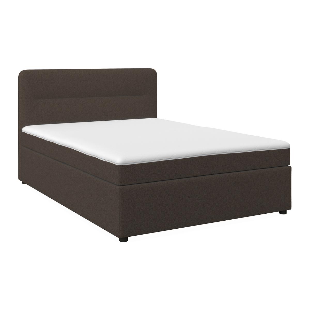 Boxspringová postel MARCO 160x200, hnědá - černá/hnědá, Moderní, dřevo/textil (160/200cm) - Bessagi Home